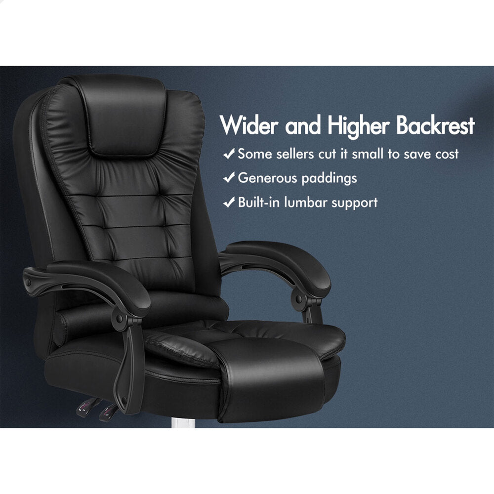 ALFORDSON Office Chair PU Leather Seat Black