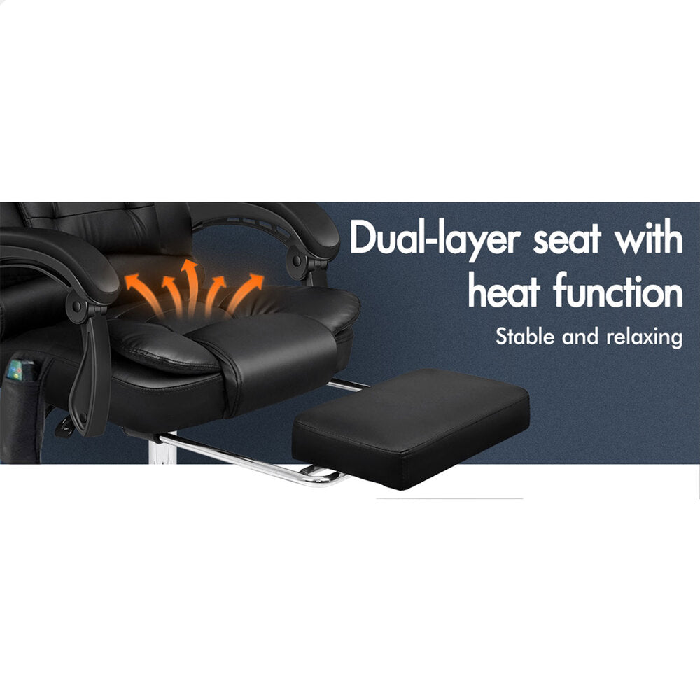 ALFORDSON Office Chair Massage Heated Seat Black