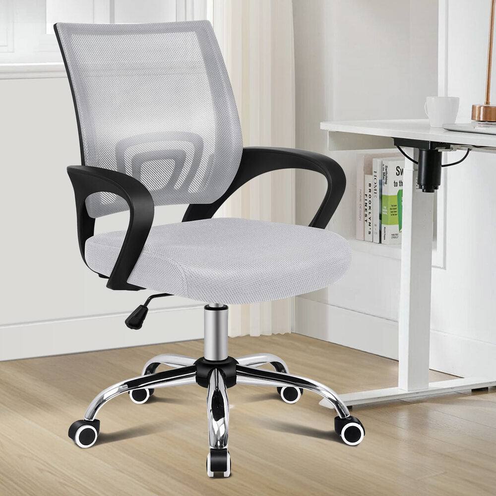 ALFORDSON Mesh Office Chair Mid Back Black Grey