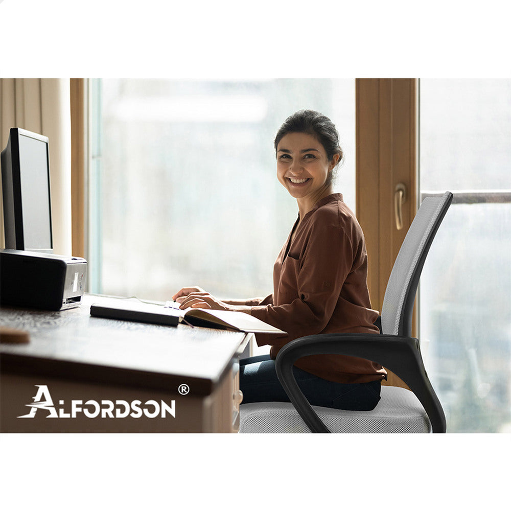 ALFORDSON Mesh Office Chair Mid Back Black Grey