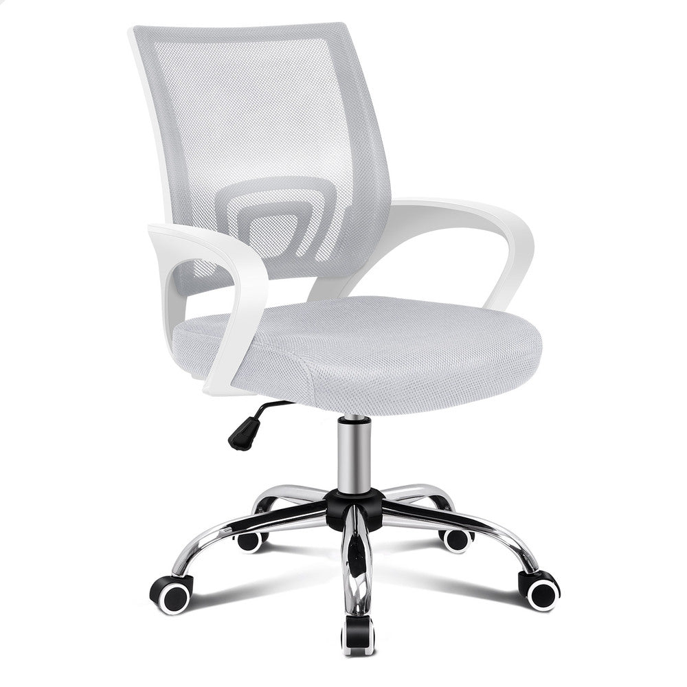 ALFORDSON Mesh Office Chair Mid Back White Grey