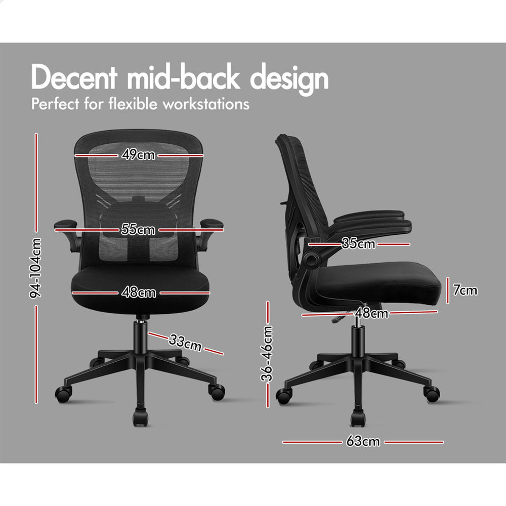 ALFORDSON Mesh Office Chair Executive Computer Tilt Fabric Seat Racing Work Black & White