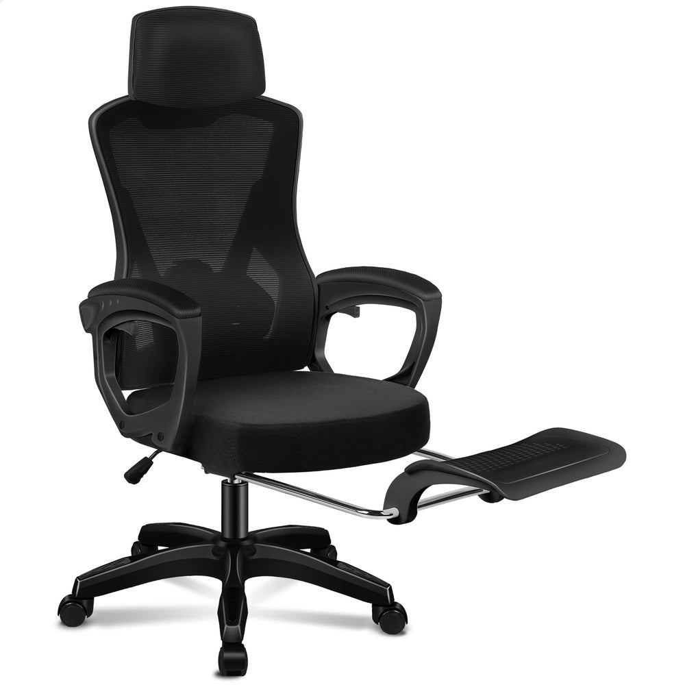 ALFORDSON Mesh Office Chair Racing Executive Computer Fabric Seat Recliner Work All Black