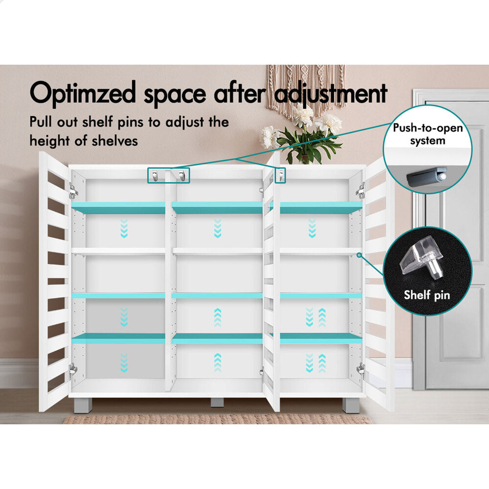 ALFORDSON Shoe Cabinet Organiser Storage Rack Drawer Shelf 30 pairs White