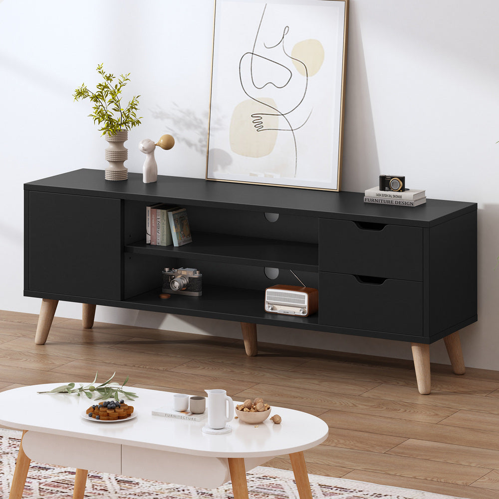 ALFORDSON Entertainment Unit TV Stand Storage 120cm Black