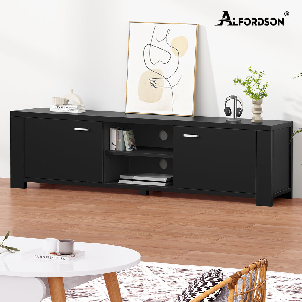 ALFORDSON Entertainment Unit TV Cabinet Stand 160cm Black