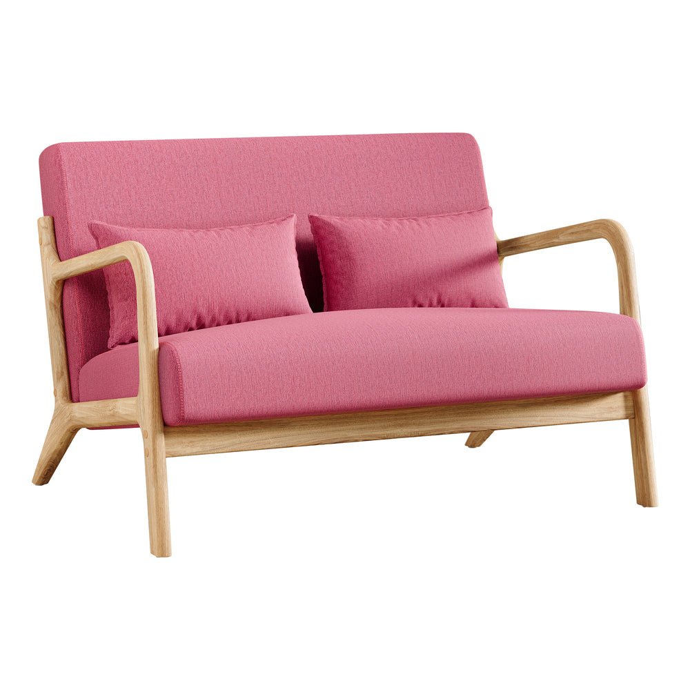 ALFORDSON Sofa 2 Seater Armchair Lounge Chair Accent Couch Fabric Seat Pink