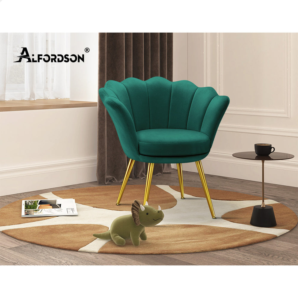 ALFORDSON Armchair Accent Chair Lounge Velvet Sofa Couch Fabric Seat Green