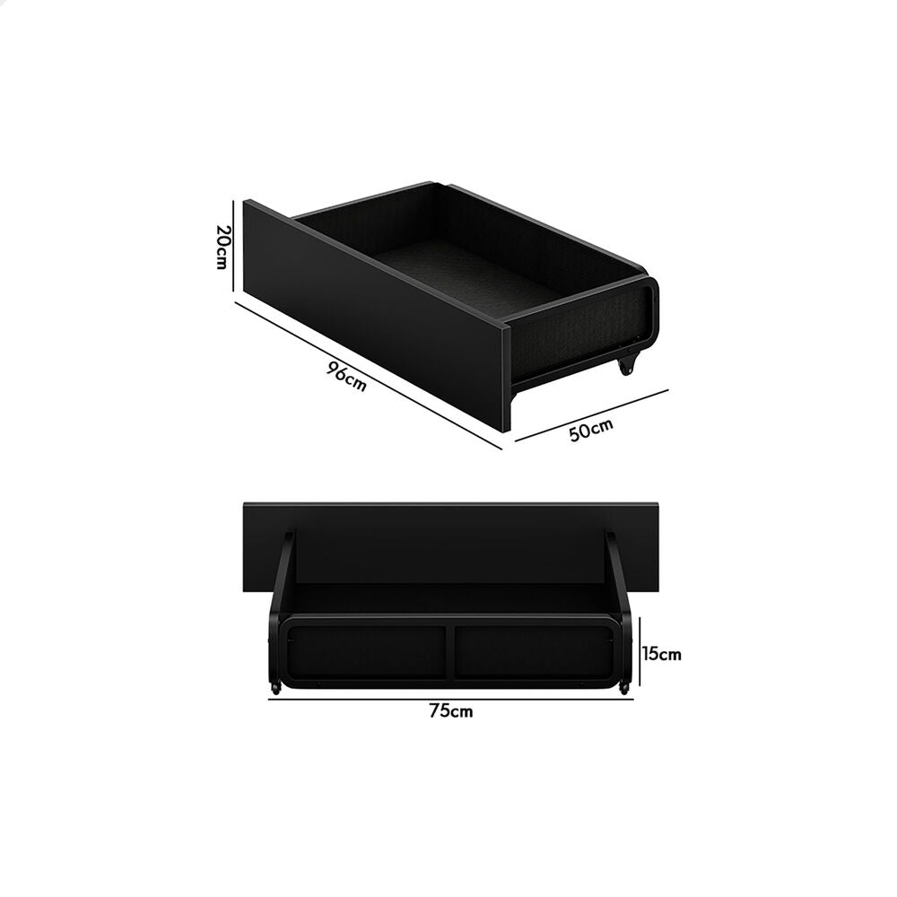 ALFORDSON 4x Trundle Drawers for Bed Frame Underbed Storage Wheels Black