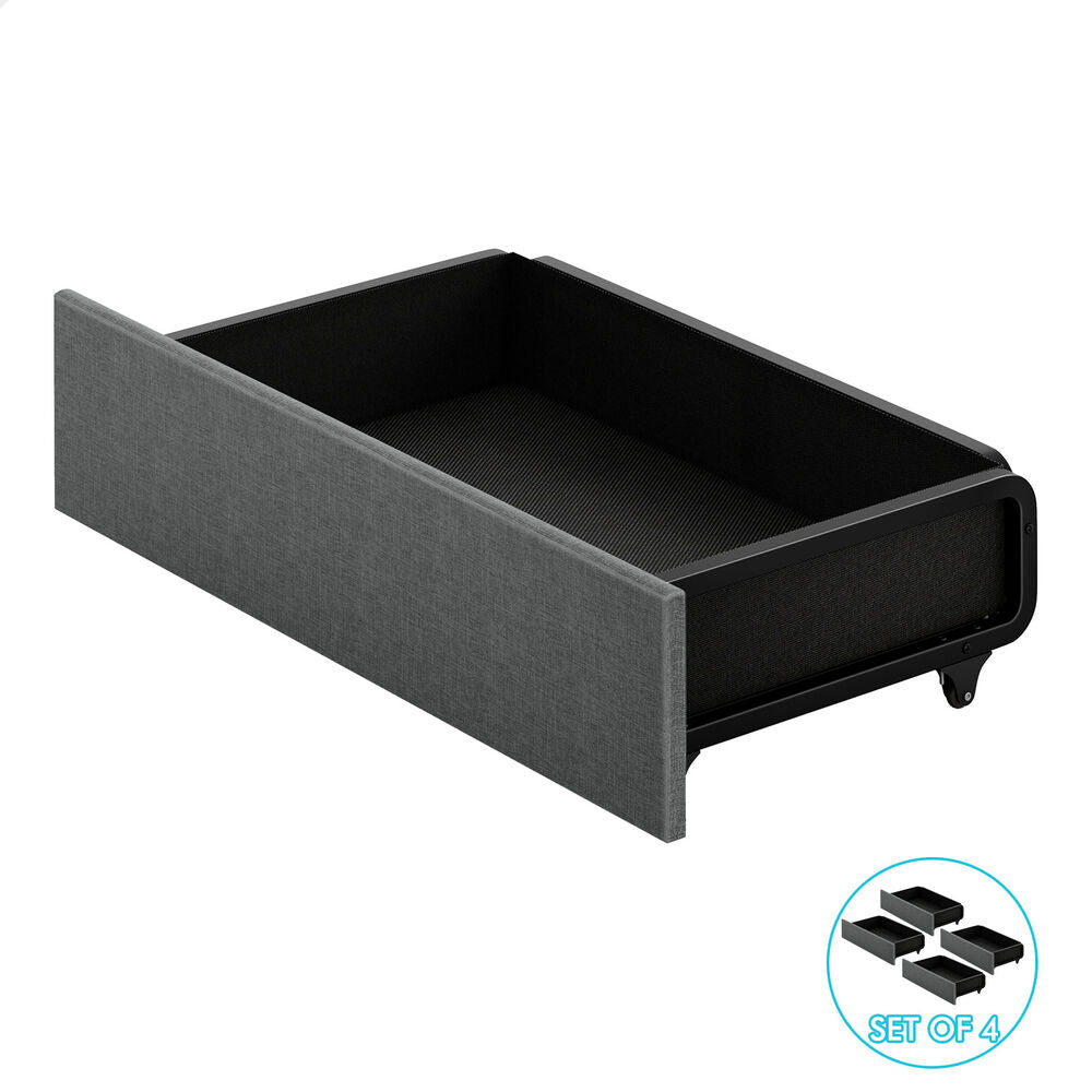 ALFORDSON 4x Trundle Drawers for Bed Frame Underbed Storage Wheels Metal Grey