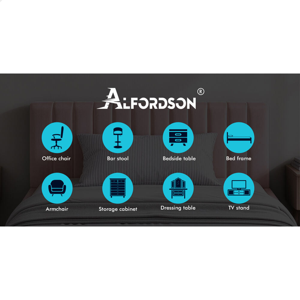 ALFORDSON Bed Frame Double Size Vertical Channel Tufted Pink Velvet TYLER