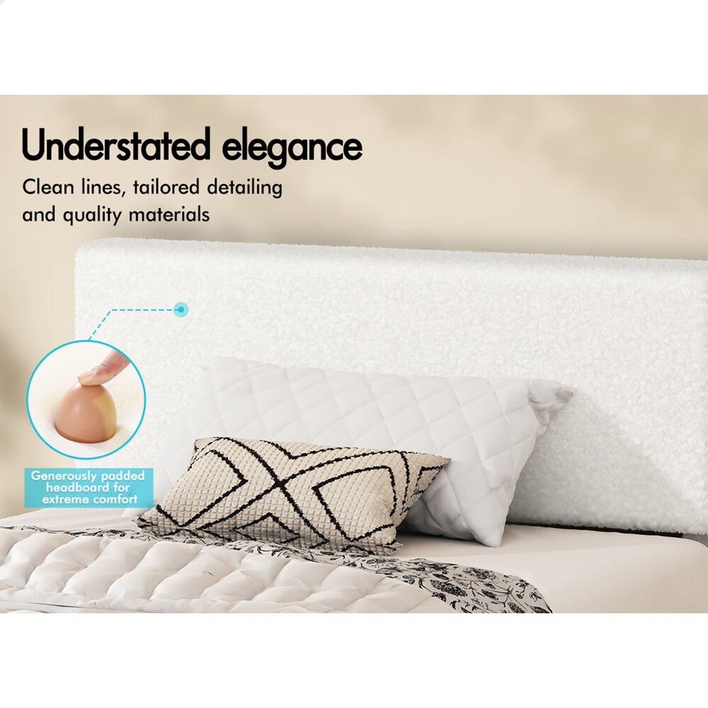 ALFORDSON® Bed Frame Single Gas Lift Storage Adjustable Headboard Boucle