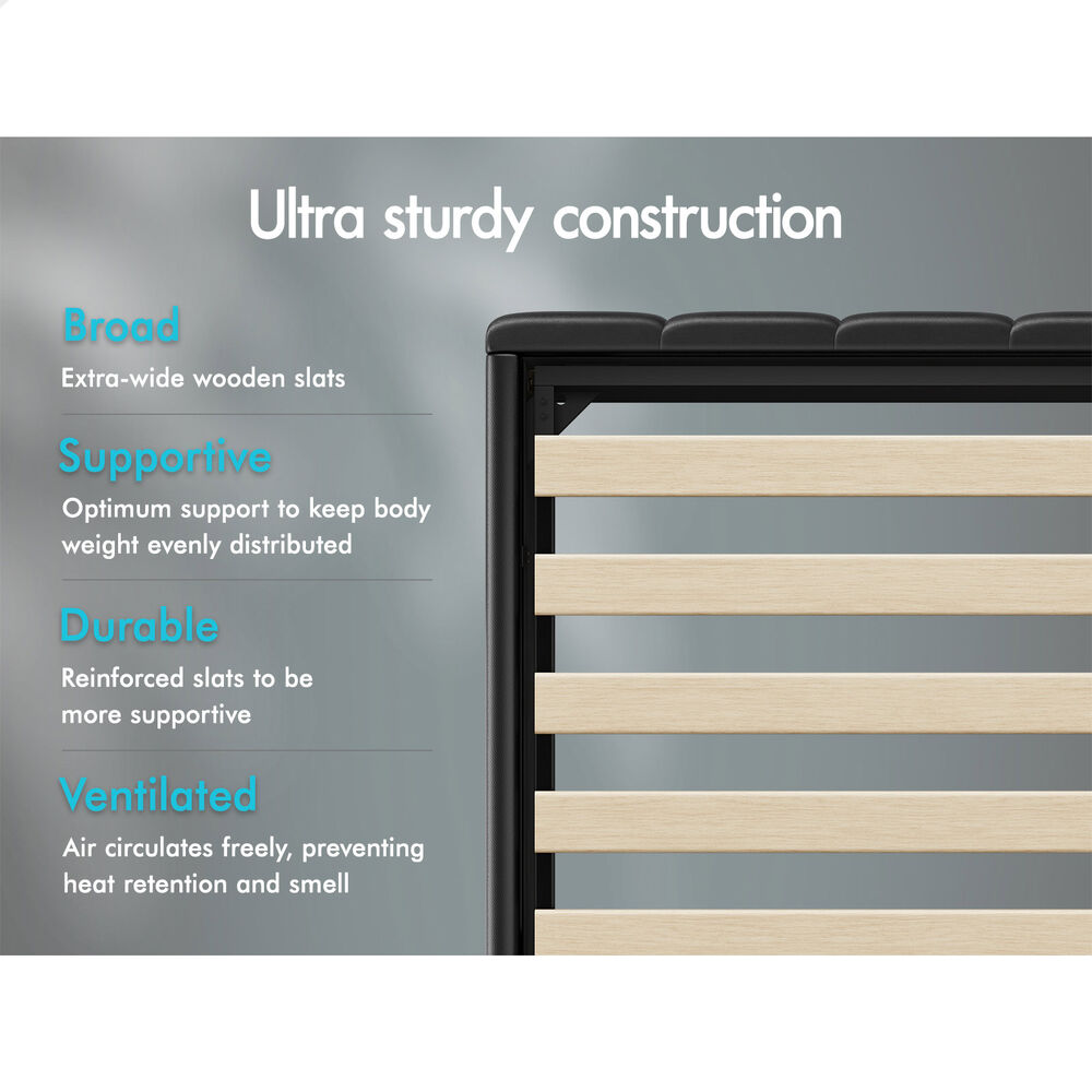 ALFORDSON Bed Frame King Single RGB LED Gas Lift Base Platform Storage Leather