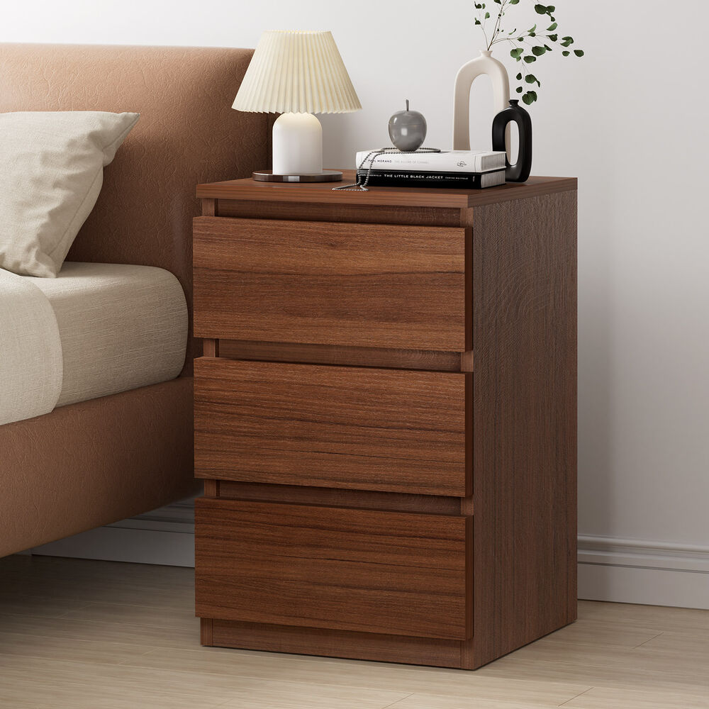 ALFORDSON Bedside Table Nightstand 3 Drawers Side End Table Walnut