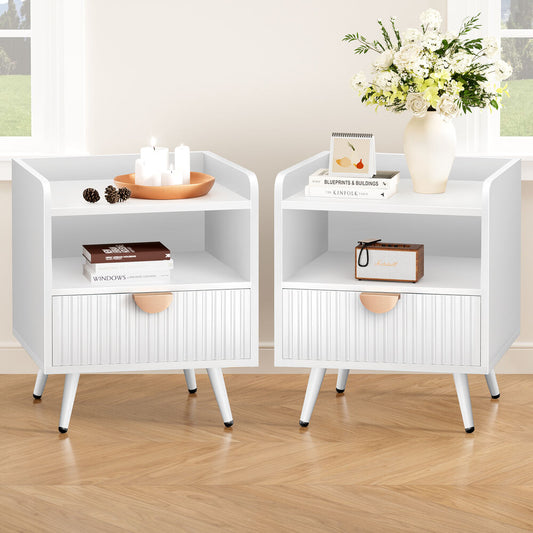Alfordson 2x ALFORDSON Bedside Table with Drawer White