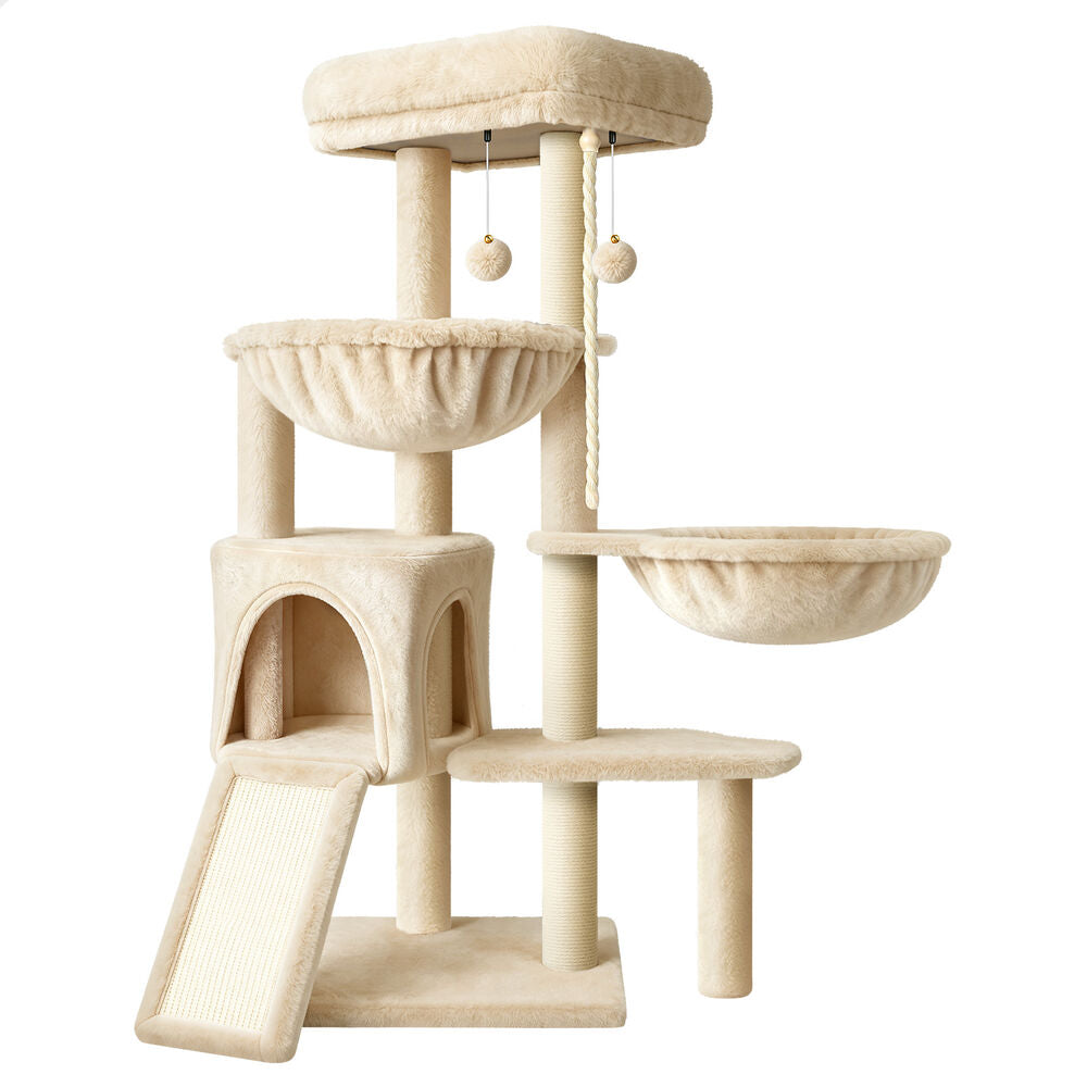 BEASTIE Cat Tree Scratching Post Scratcher Tower Beige 104cm