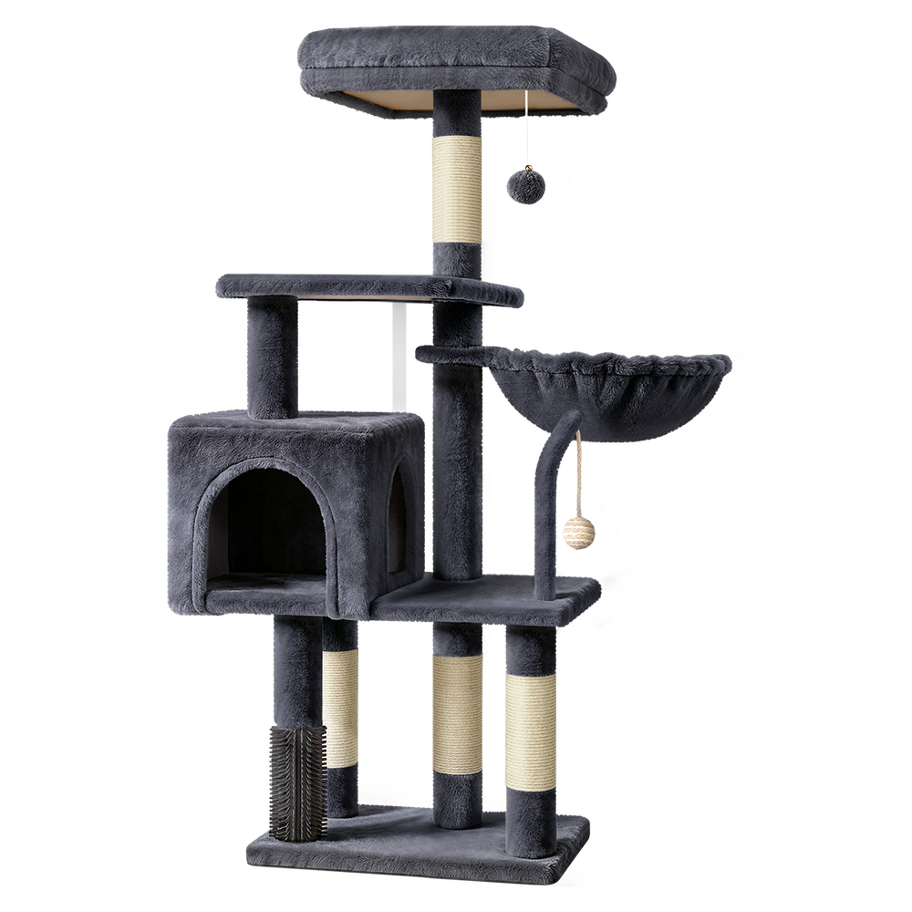 BEASTIE 111cm Cat Tree Tower Scratching Post Condo House Grey