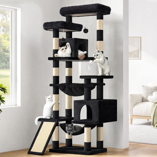 BEASTIE Cat Tree Scratching Post Tower 180cm Scratcher Condo Black