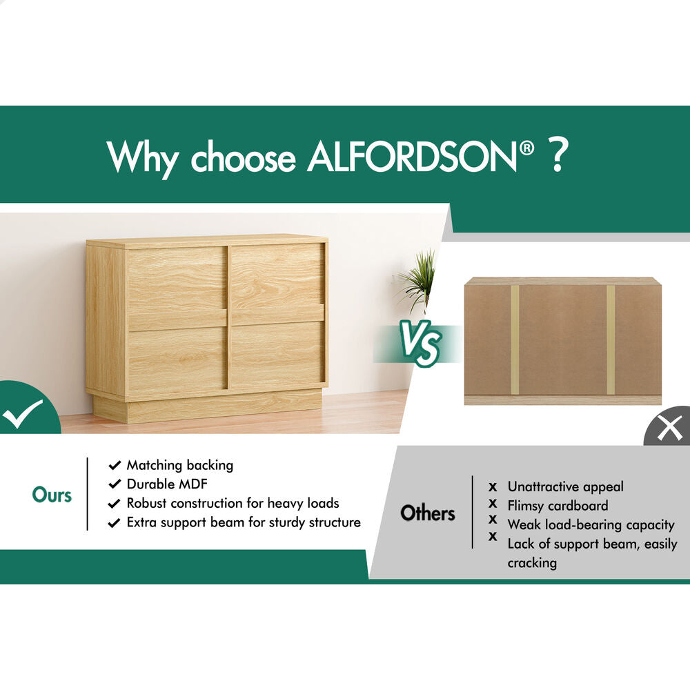 ALFORDSON 6 Chest of Drawers Dresser Tallboy Storage Cabinet Fabric Wood