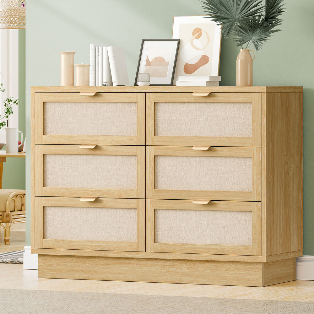 ALFORDSON 6 Chest of Drawers Dresser Tallboy Storage Cabinet Fabric Wood