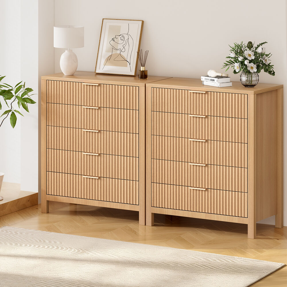 ALFORDSON 2x 5 Chest of Drawers Modern Dresser Tallboy Storage Cabinet Wood