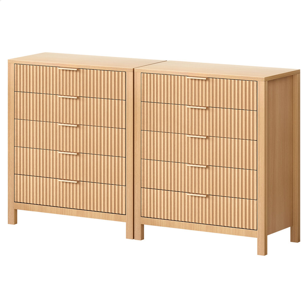 ALFORDSON 2x 5 Chest of Drawers Modern Dresser Tallboy Storage Cabinet Wood