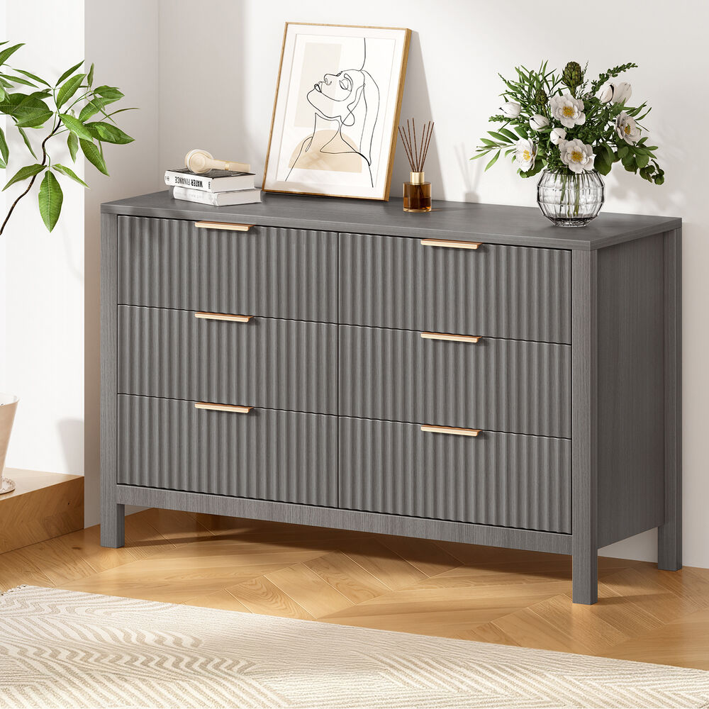 ALFORDSON 6 Chest of Drawers Modern Dresser Tallboy Storage Cabinet Grey