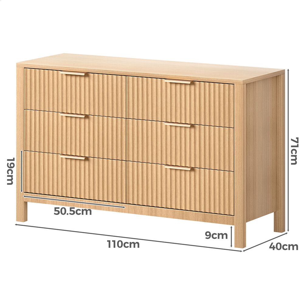 ALFORDSON 6 Chest of Drawers Modern Dresser Tallboy Storage Cabinet Wood