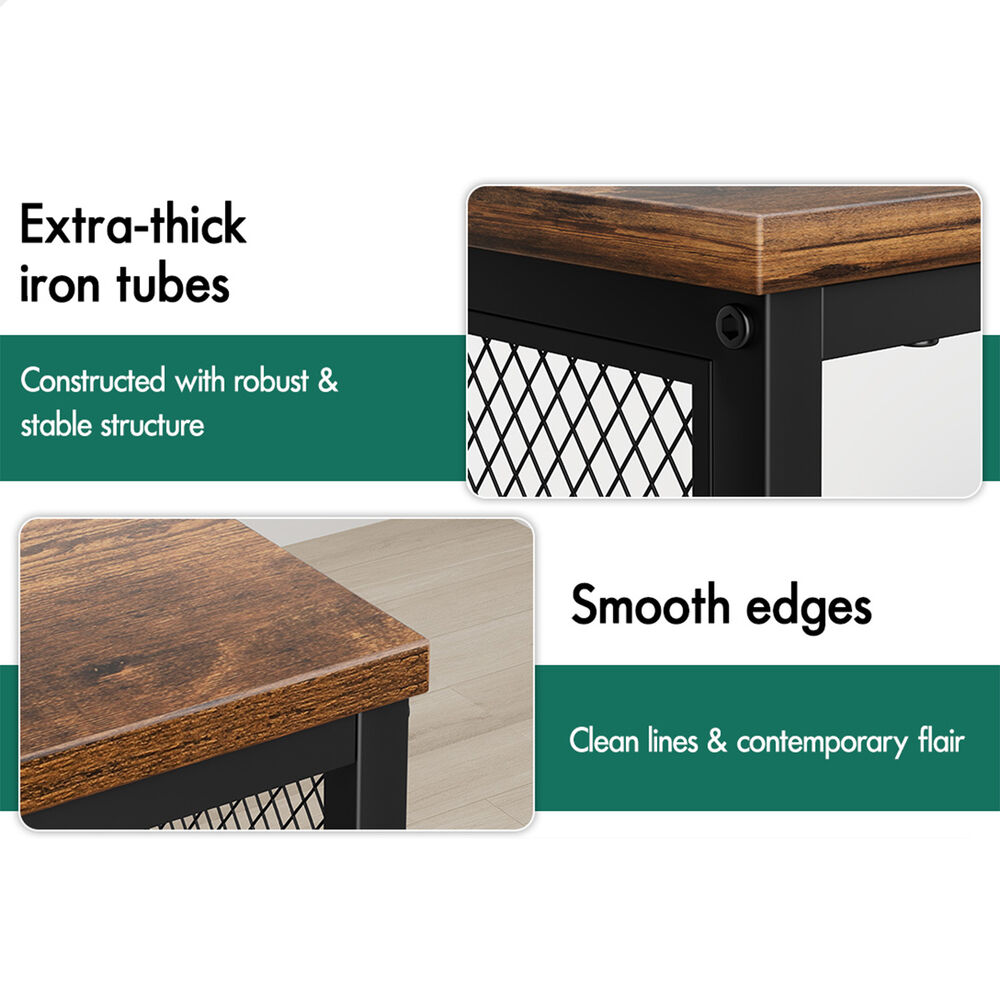ALFORDSON 2x Console Table Entry Storage Rack Industrial Wooden 3-tier Shelf