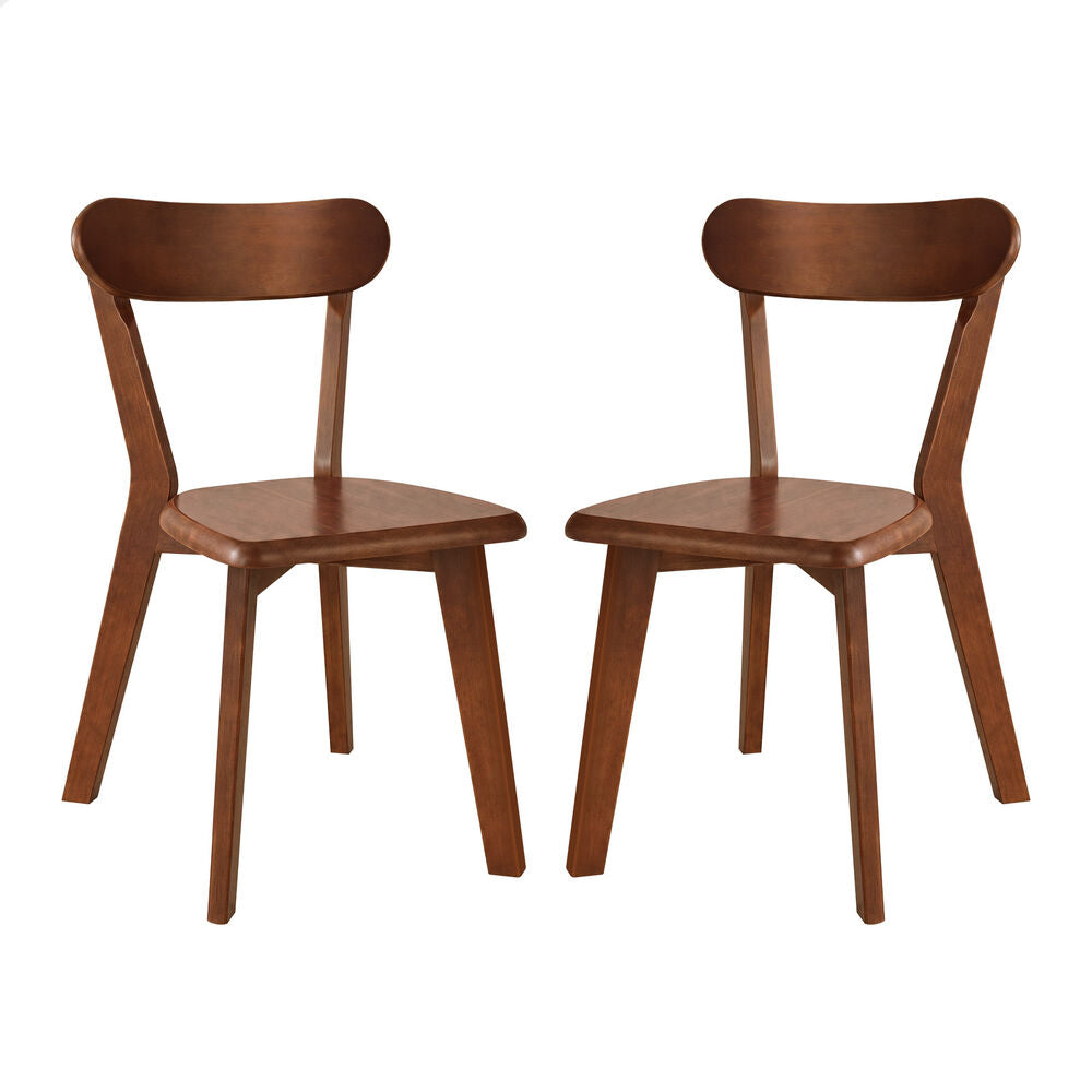 ALFORDSON 2x Dining Chairs Wooden Kitchen Accent Lounge Chair Rubber Wood Walnut