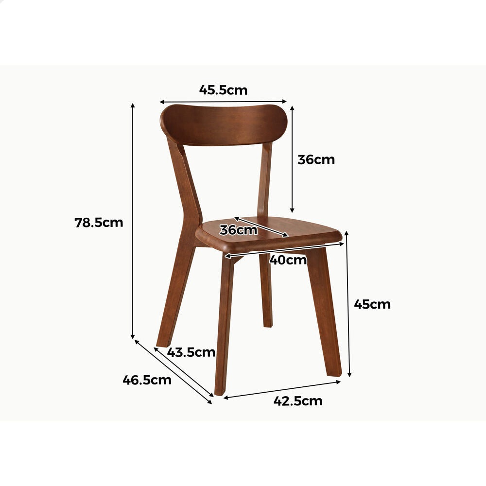 ALFORDSON 8x Dining Chairs Wooden Kitchen Accent Lounge Chair Rubber Wood Walnut