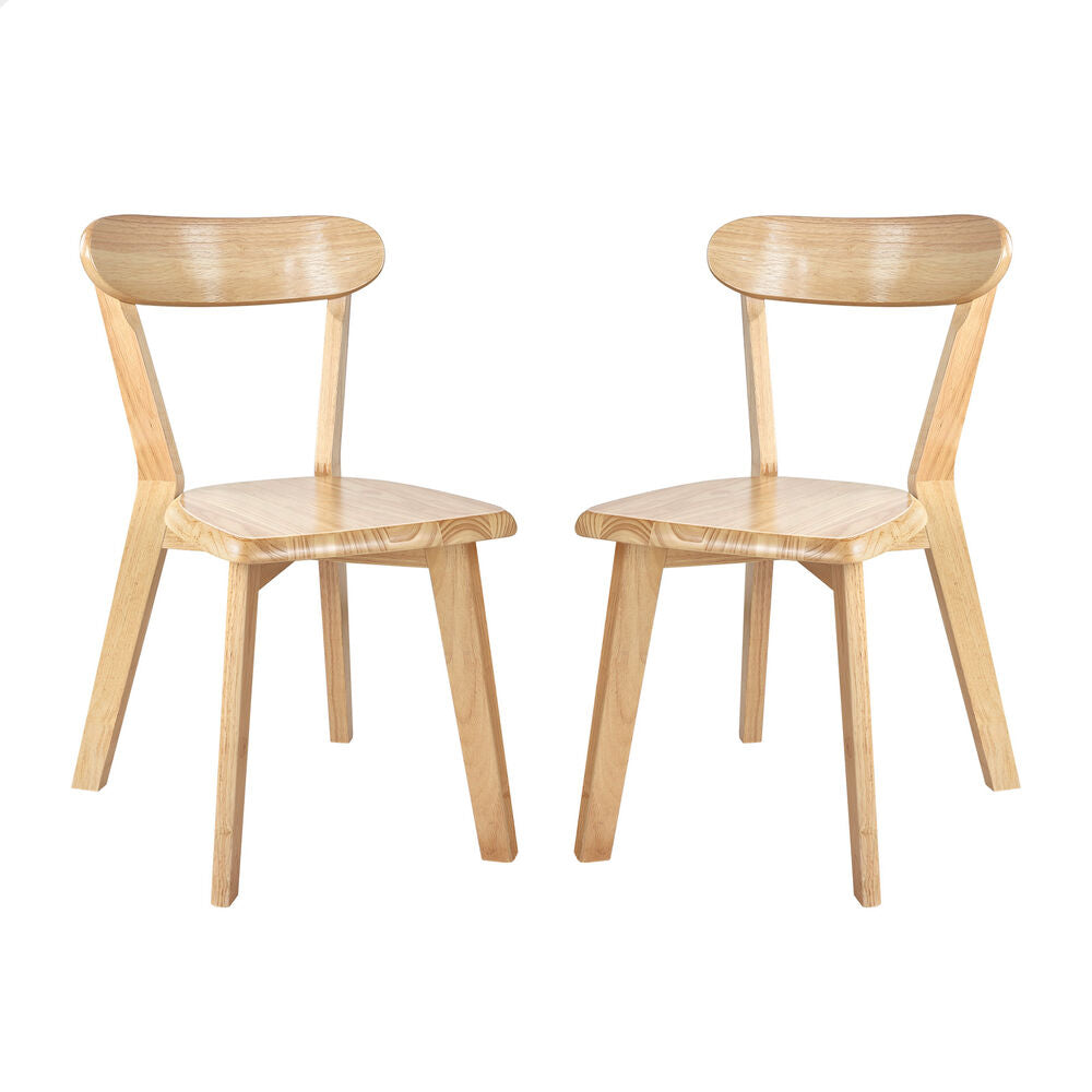 ALFORDSON 2x Dining Chairs Wooden Kitchen Accent Lounge Chair Rubber Wood Oak