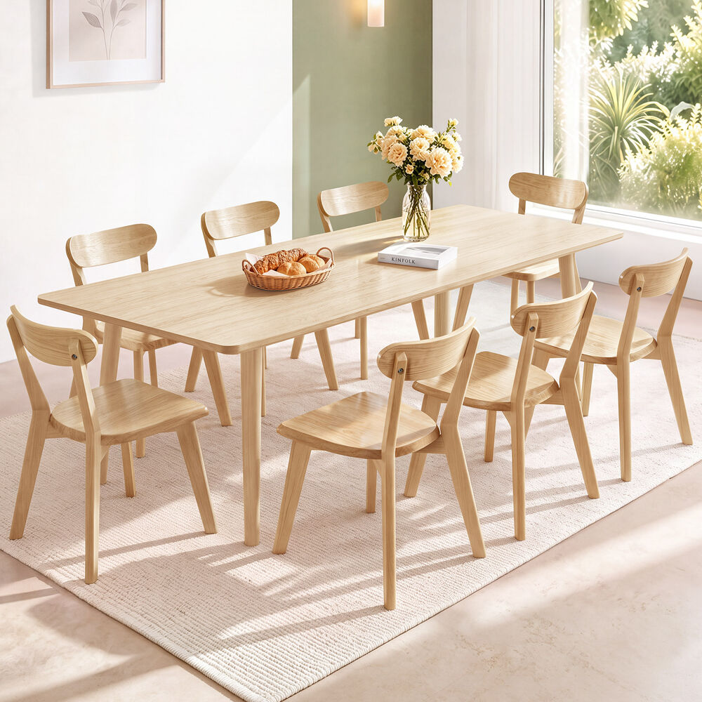 ALFORDSON 8x Dining Chairs Wooden Kitchen Accent Lounge Chair Rubber Wood Oak