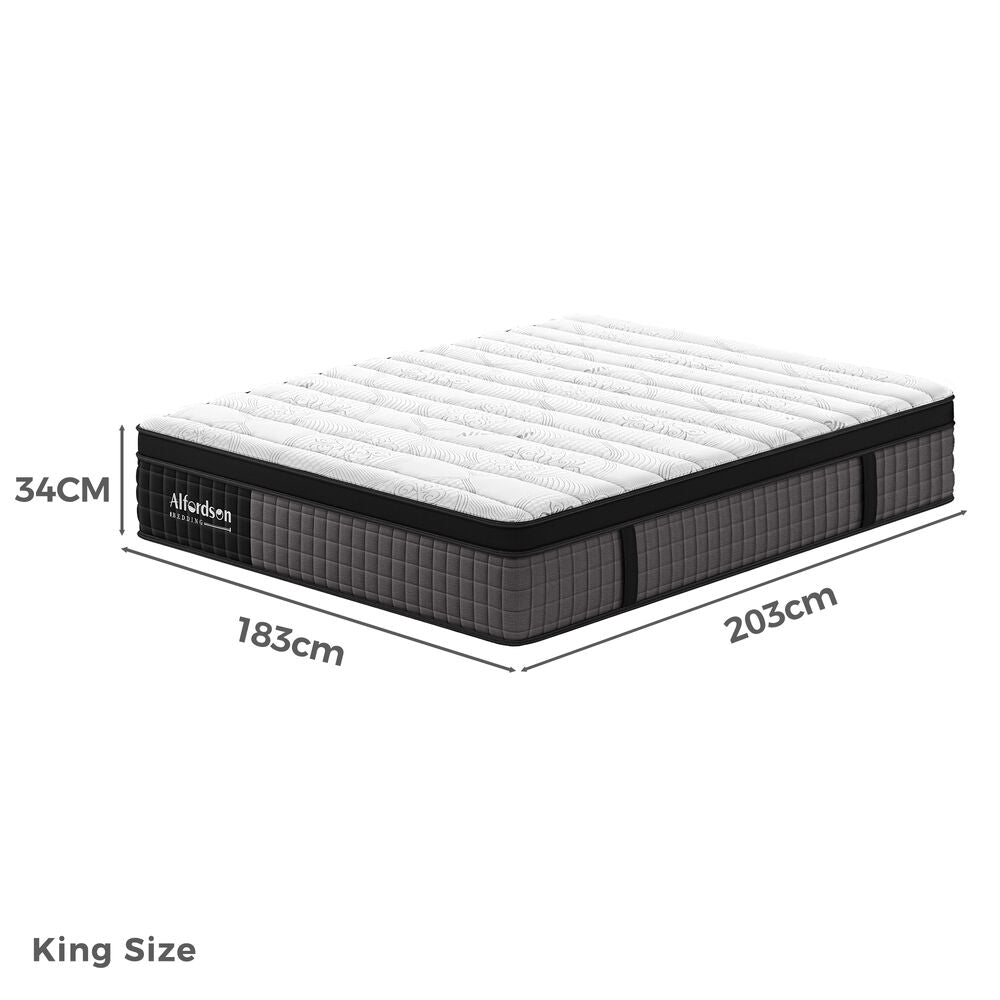 ALFORDSON Mattress 9 Zone Pocket Spring King Euro Top 34cm