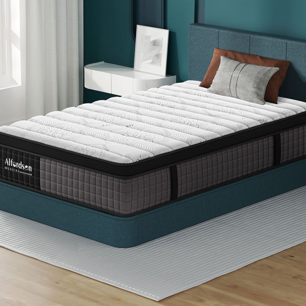 ALFORDSON Mattress 9 Zone Pocket Spring Single Bed Euro Top Latex Foam 34cm