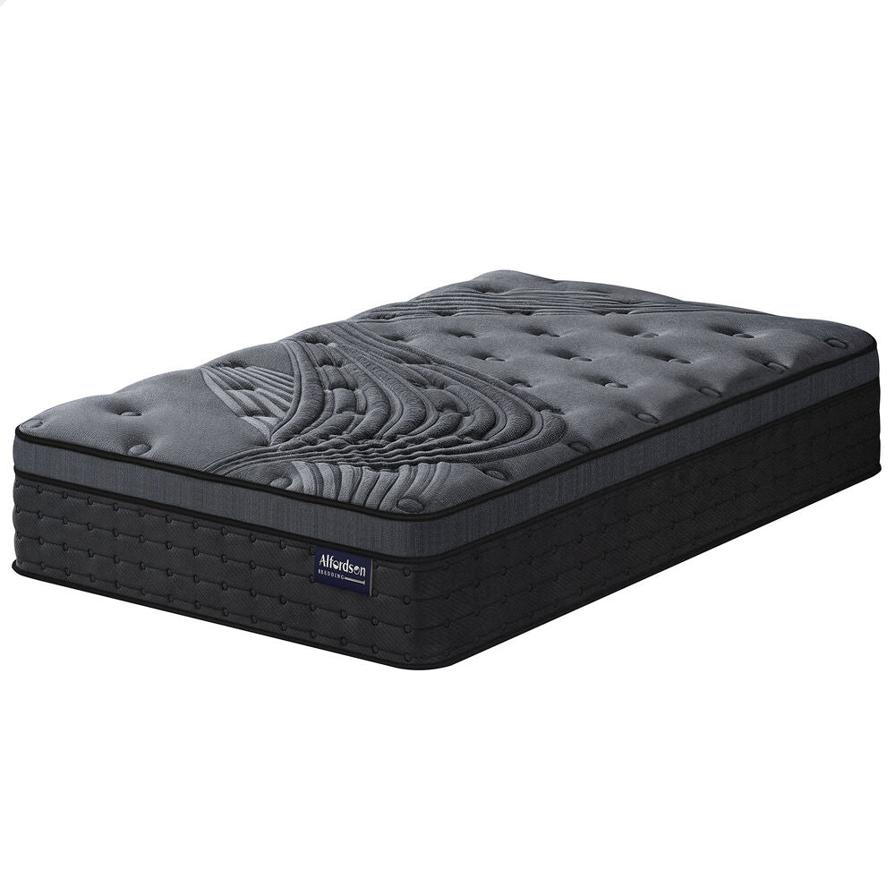 ALFORDSON King Single 34cm Mattress Euro Top 9 Zone Medium Firm