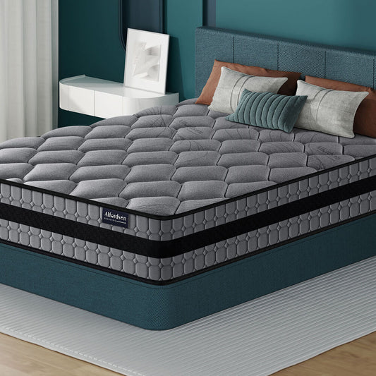 ALFORDSON Mattress 26cm Double Bed Tight Top Spring Foam Medium Firm 7 zone