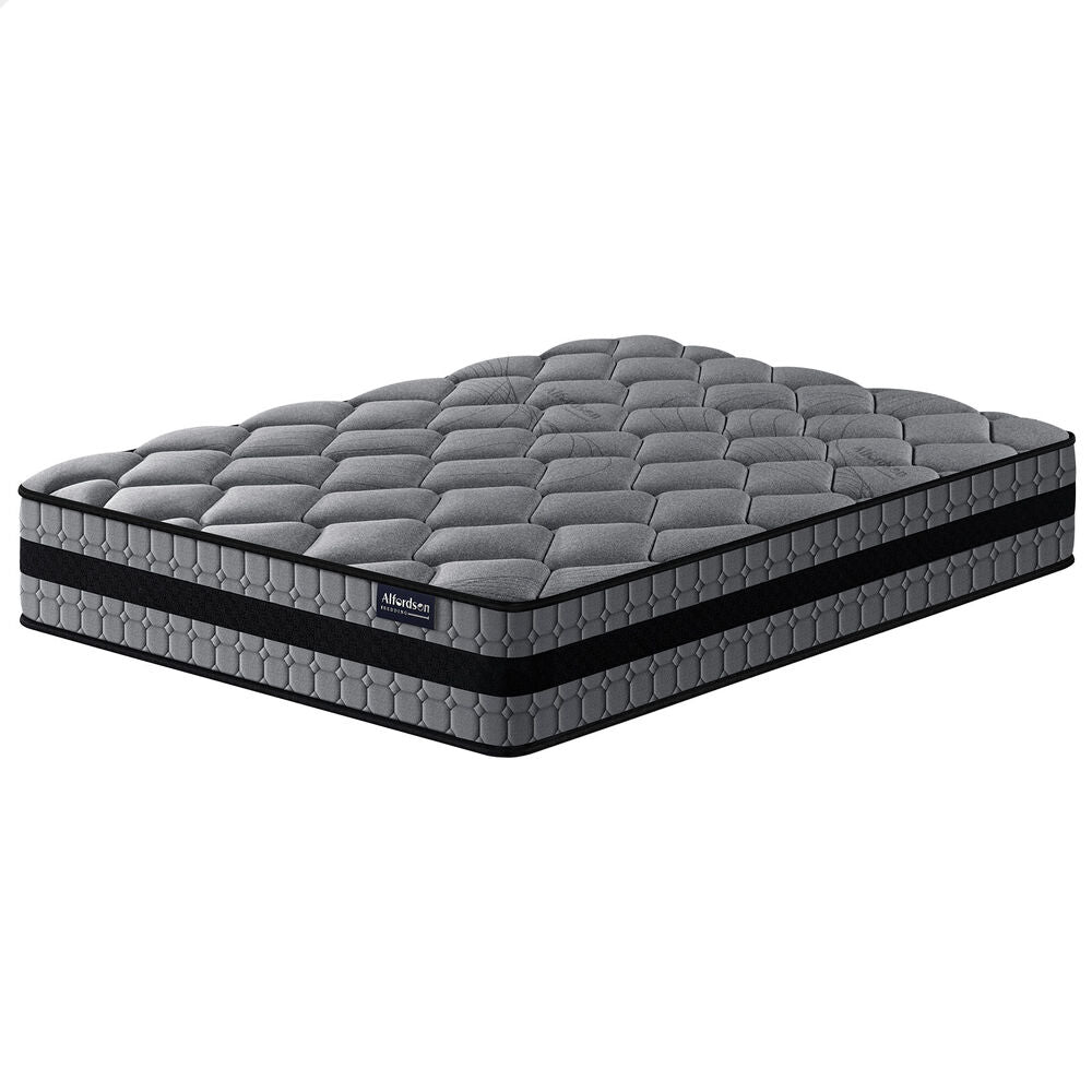 ALFORDSON 26cm Queen Hybrid Mattress Spring Foam Medium Firm 7 zone