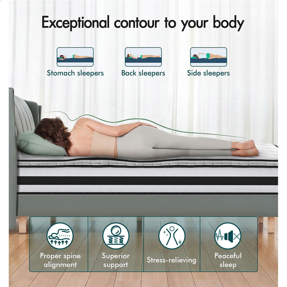 ALFORDSON 22cm Mattress Double Pillow Top Memory Foam Medium Firm