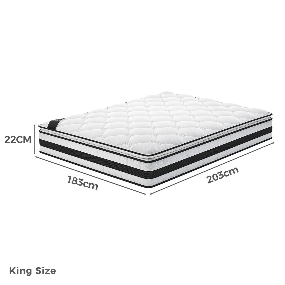 ALFORDSON 22cm Mattress King Pillow Top Memory Foam Medium Firm