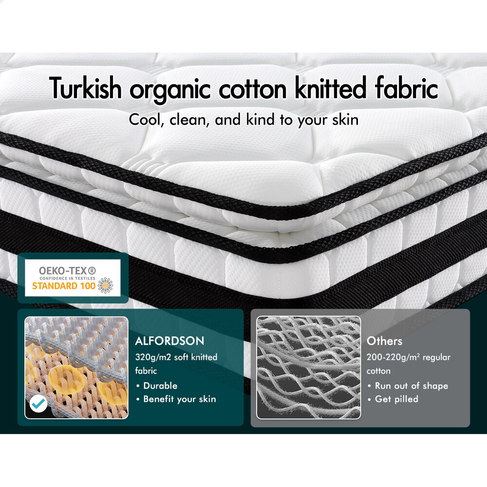 ALFORDSON 22cm Mattress King Single Pillow Top Memory Foam Medium Firm