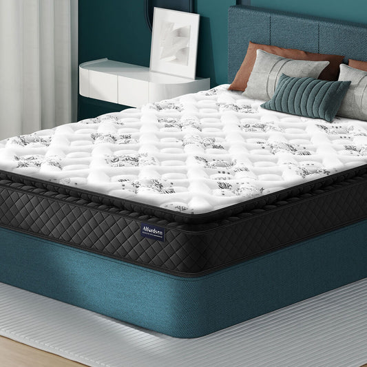ALFORDSON Mattress Double Bed Pillow Top Memory Foam Bedding Medium Firm 24cm