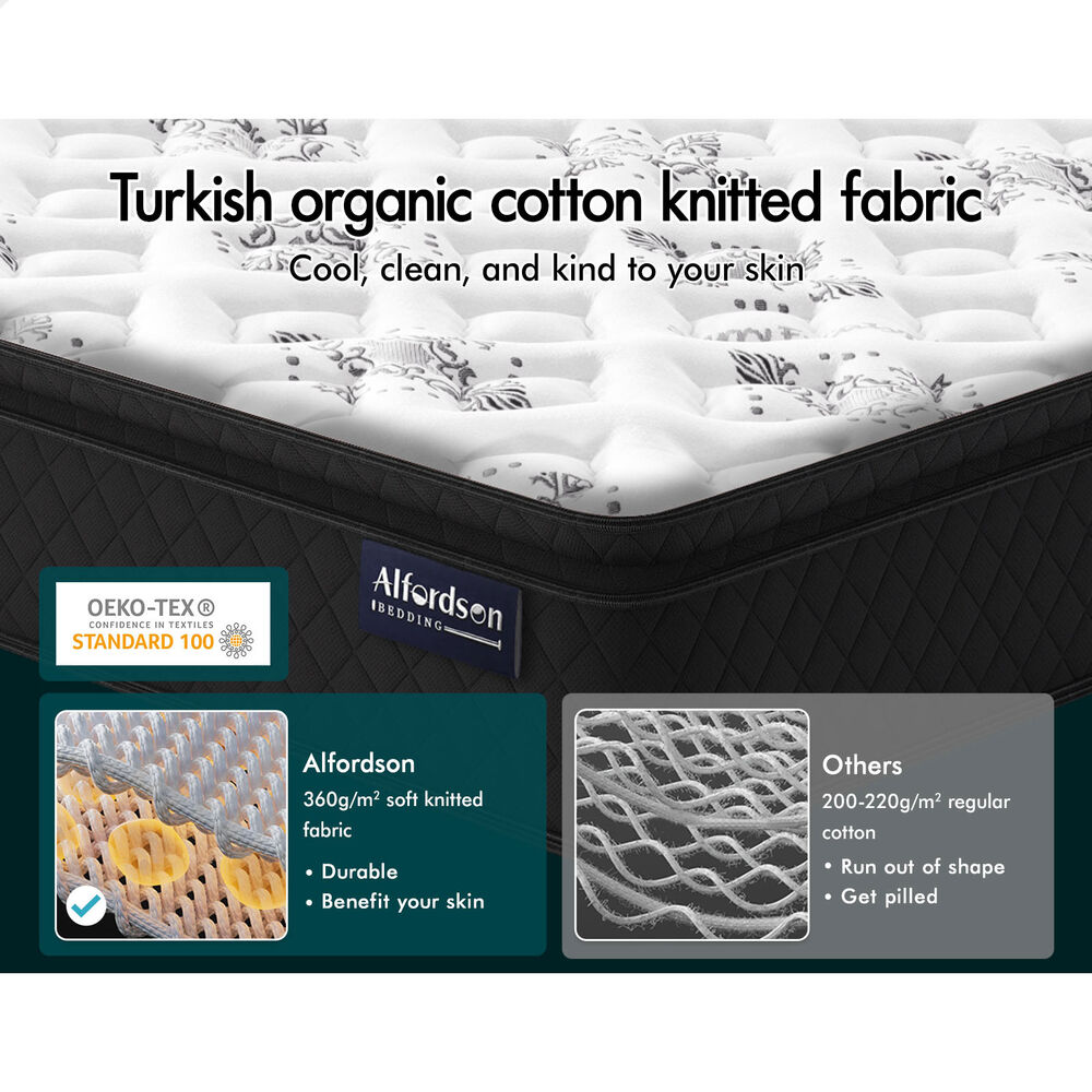 ALFORDSON Mattress Single Bed Pillow Top Memory Foam Bedding Medium Firm 24cm