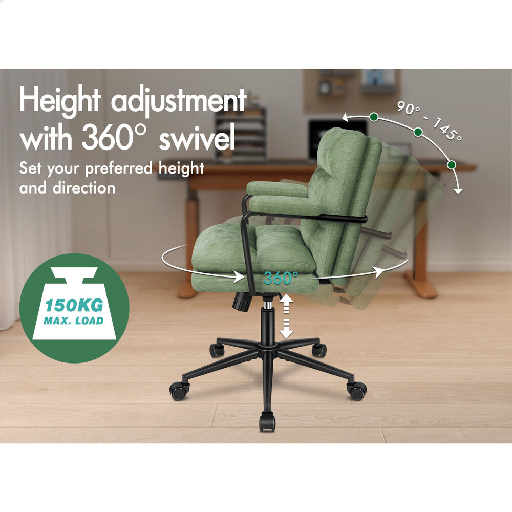 ALFORDSON Office Chair Ergonomic Chenille Executive Computer Seat Light Green
