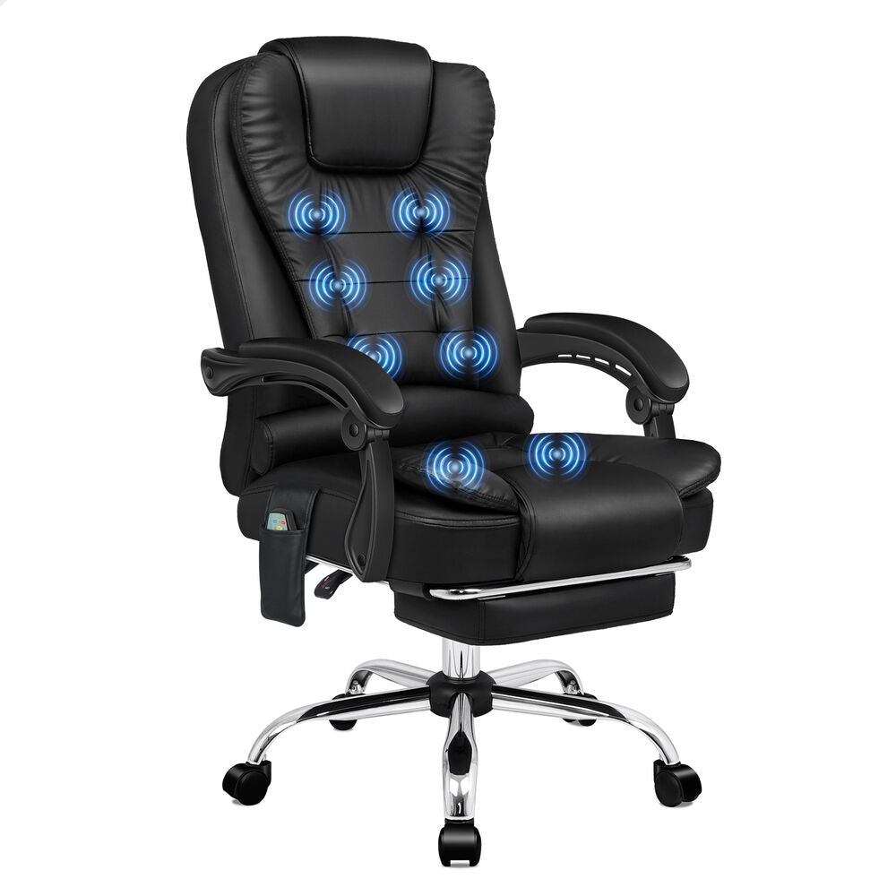 ALFORDSON Massage Office Chair Executive Heated Seat Gaming Racer PU Leather