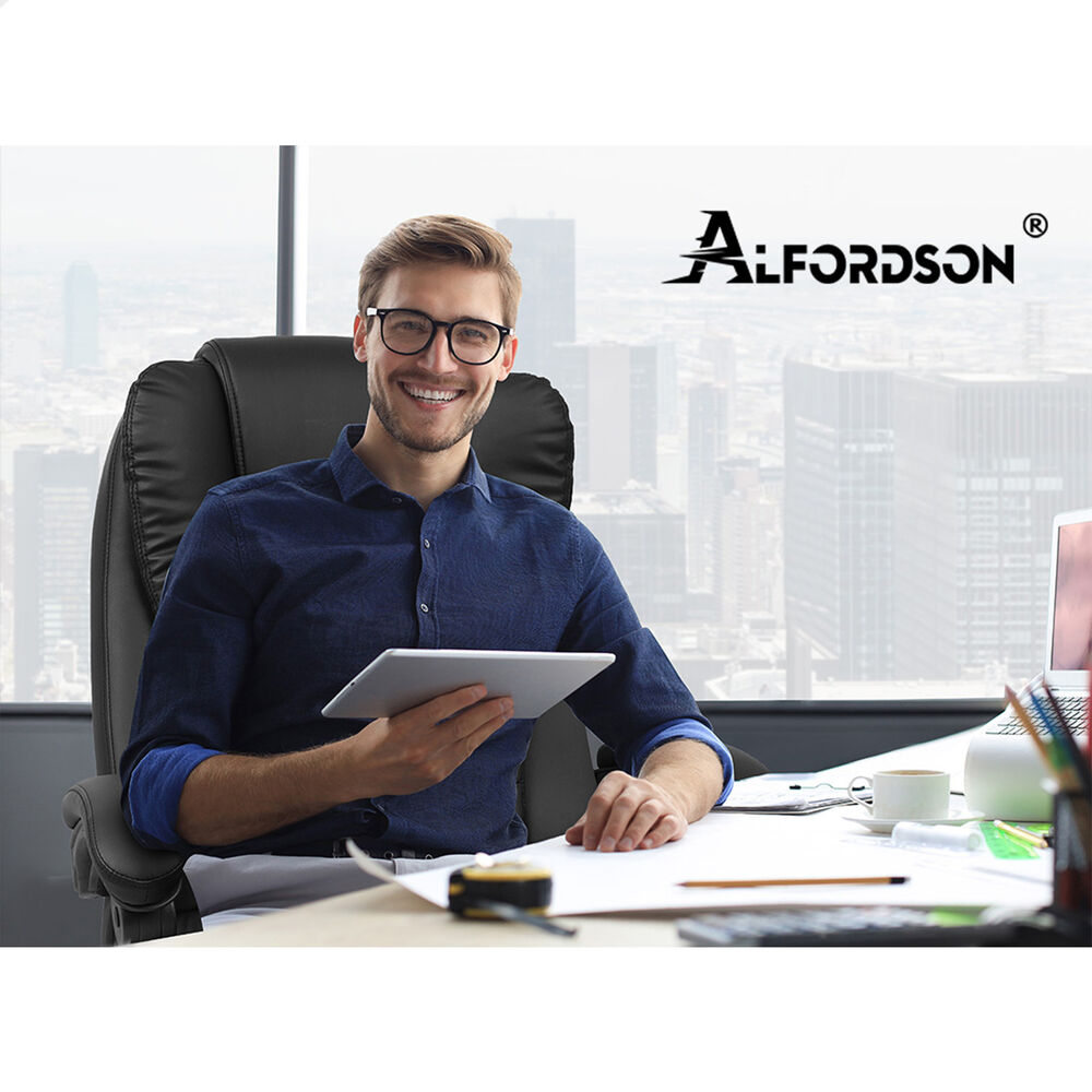 ALFORDSON Massage Office Chair Executive Heated Seat Gaming Racer PU Leather
