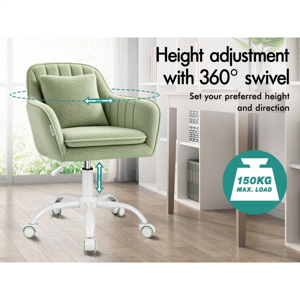 ALFORDSON Sherpa Fleece Office Chair Orla Green