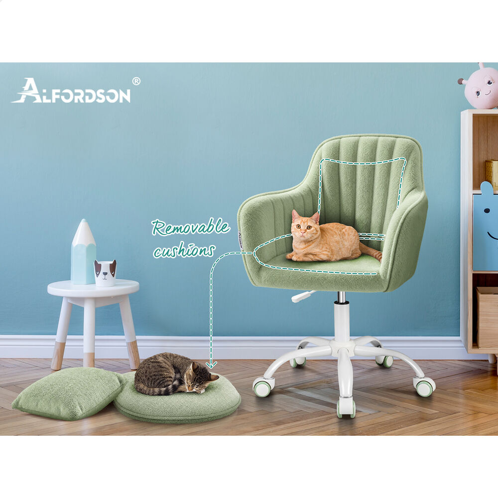 ALFORDSON Sherpa Fleece Office Chair Orla Green