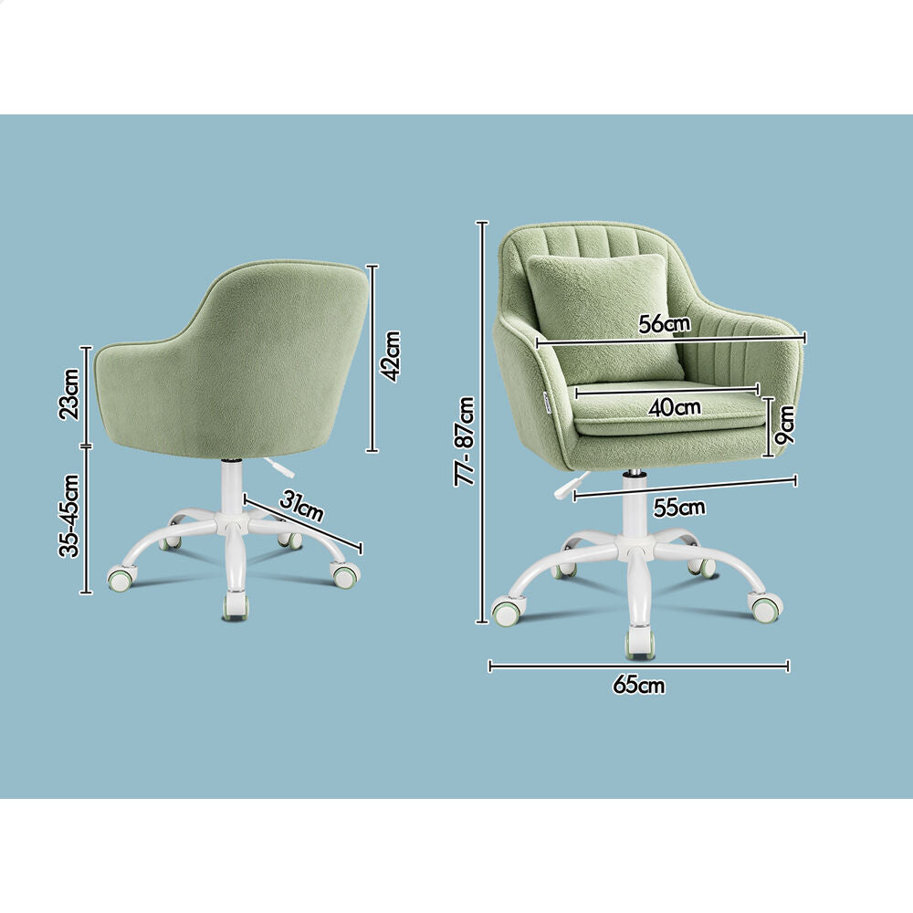 ALFORDSON Sherpa Fleece Office Chair Orla Green