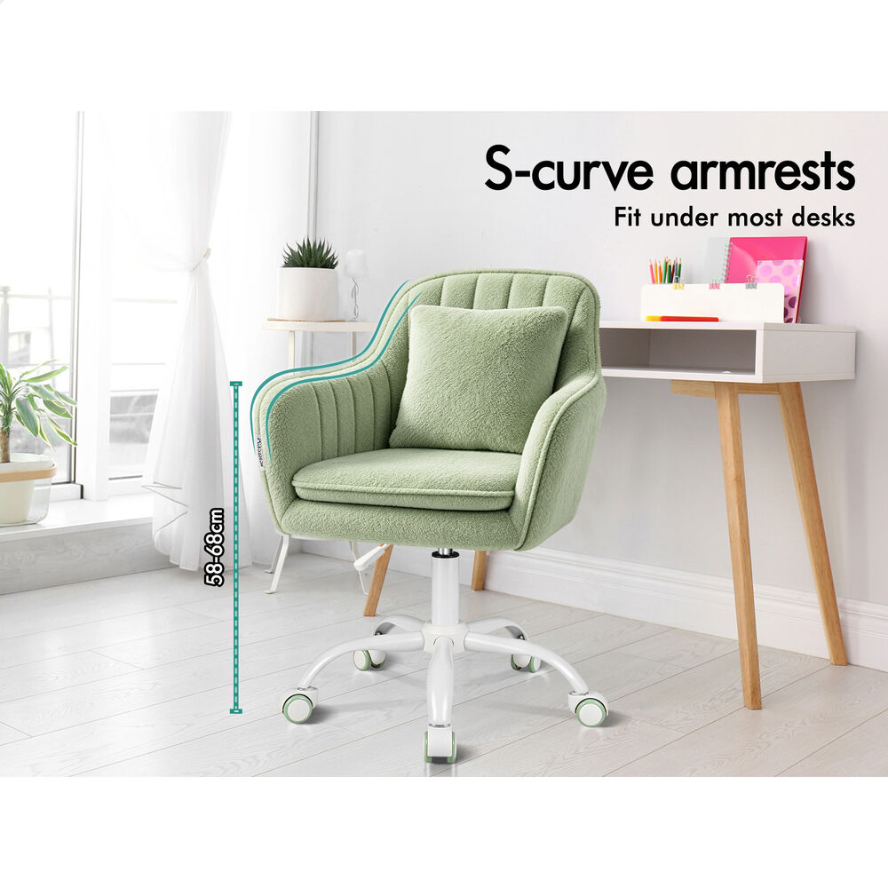 ALFORDSON Sherpa Fleece Office Chair Orla Green